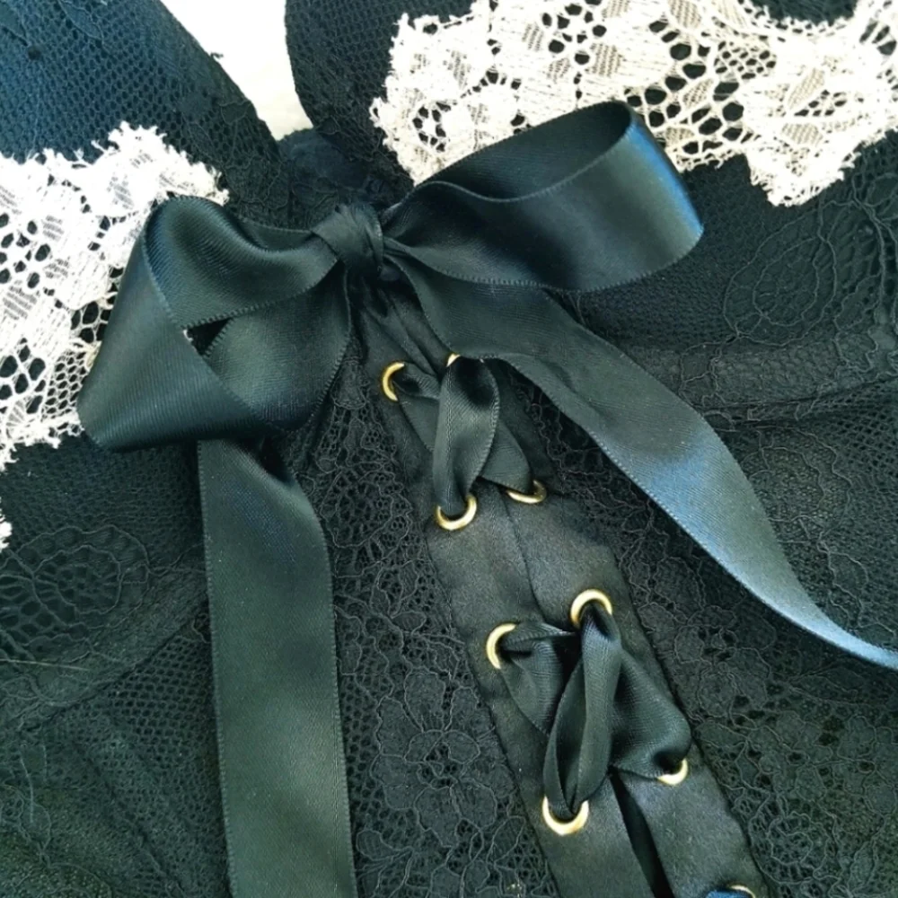 Victoria's Secret Vintage Strapless Push-up Bustier Corset Bra Lace-up Boning - Picture 9 of 13